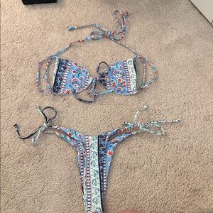 SHEIN Blue Floral Bikini Set